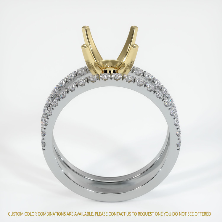 14K Yellow & White Pave Ring Setting