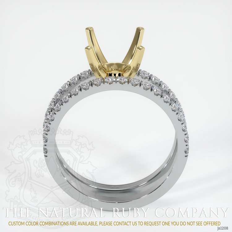 14K Yellow & White Pave Ring Setting