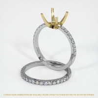 14K Yellow & White Pave Ring Setting Image