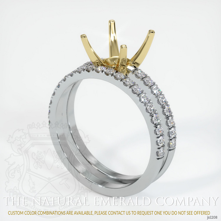 18K Yellow & White Pave Ring Setting