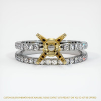 18K Yellow & White Pave Ring Setting Image