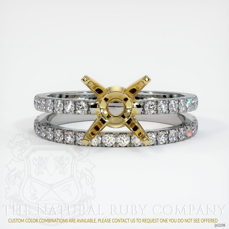 18K Yellow & White Pave Ring Setting