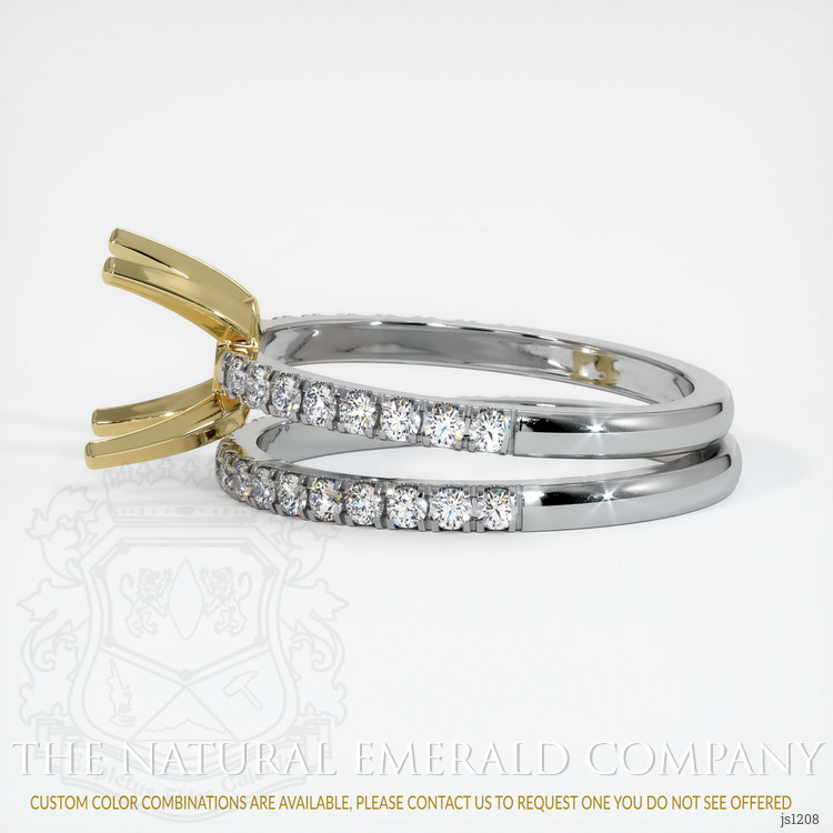 18K Yellow & White Pave Ring Setting