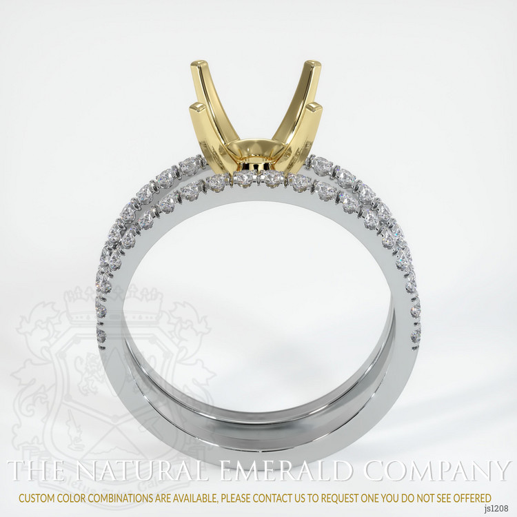 18K Yellow & White Pave Ring Setting