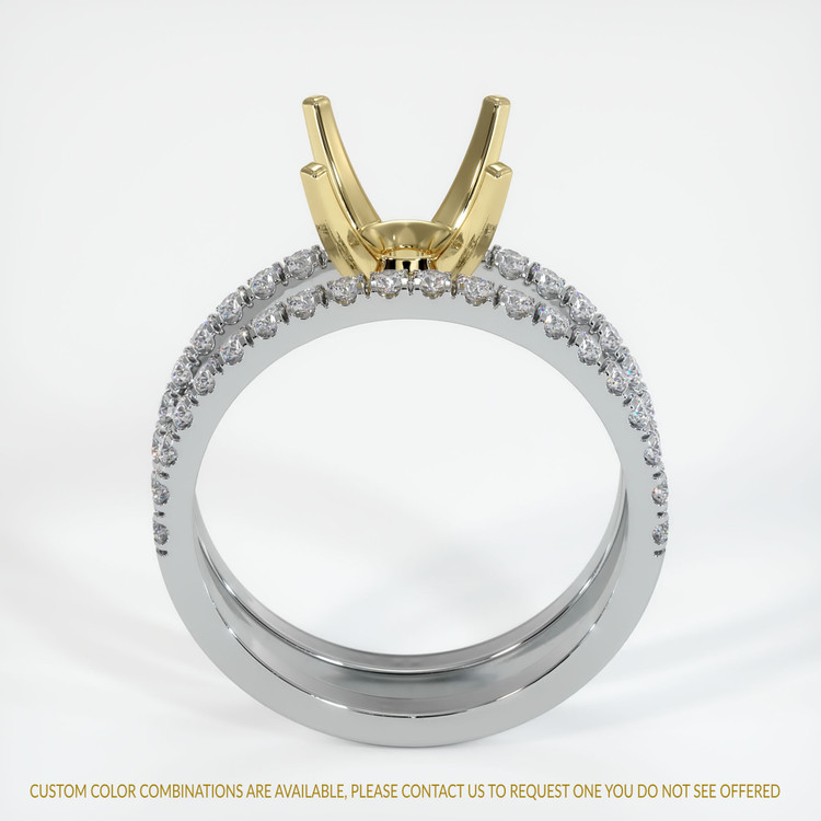 18K Yellow & White Pave Ring Setting