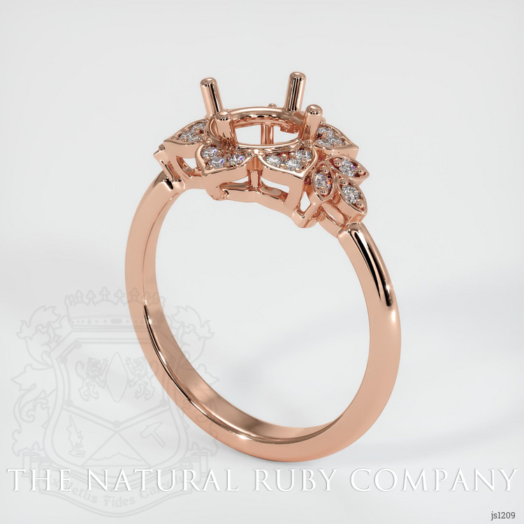 14K Rose Gold Accent Stones Ring Setting