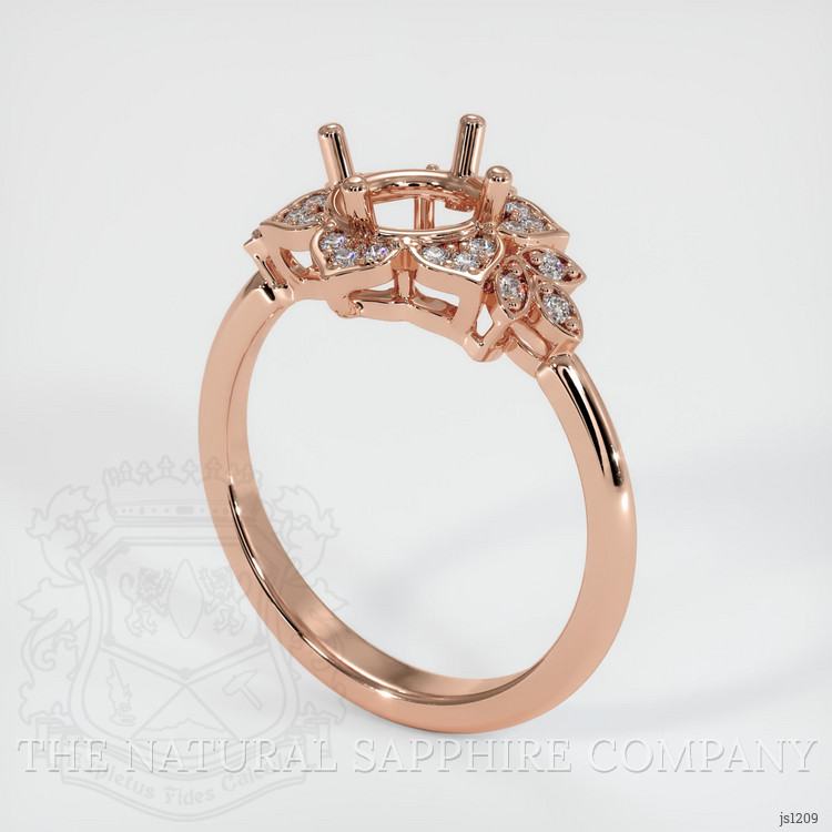 14K Rose Gold Accent Stones Ring Setting