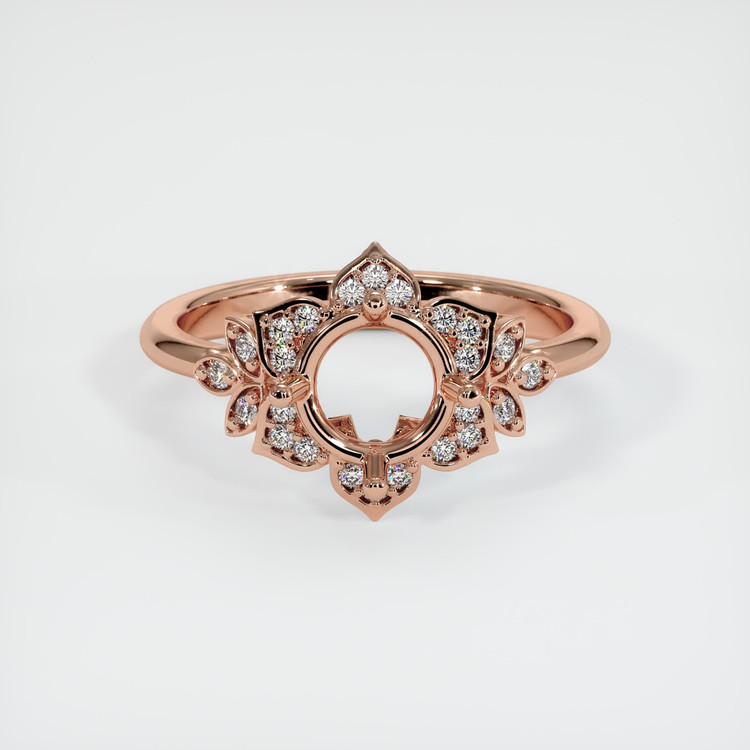 14K Rose Gold Accent Stones Ring Setting
