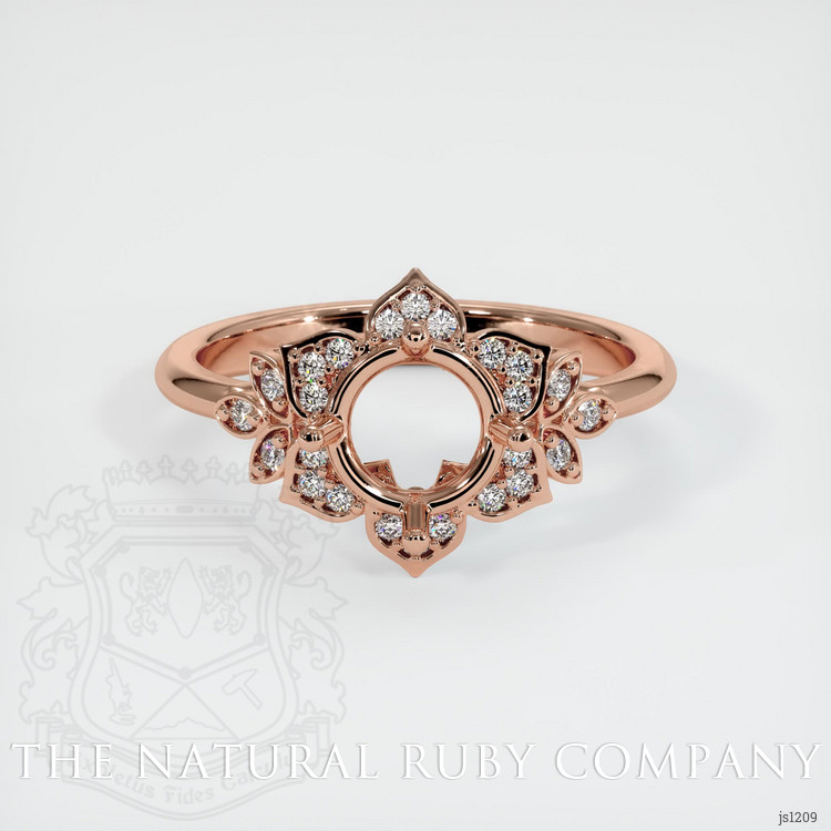 14K Rose Gold Accent Stones Ring Setting