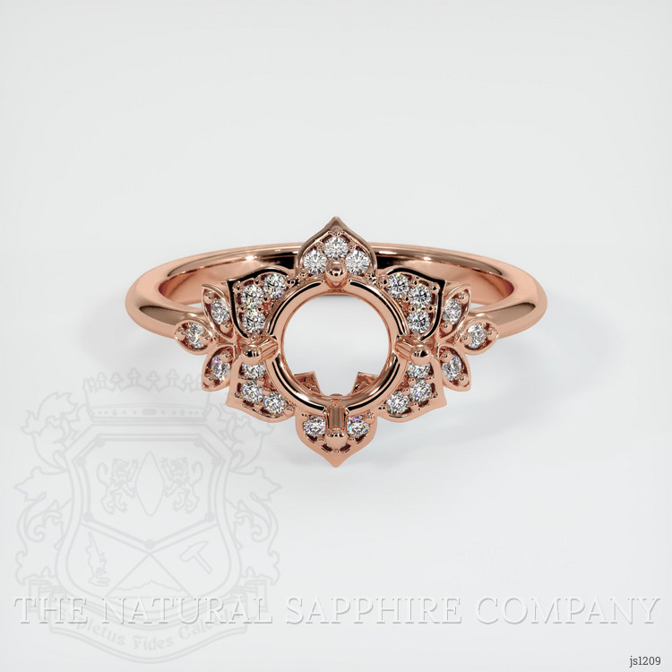 14K Rose Gold Accent Stones Ring Setting