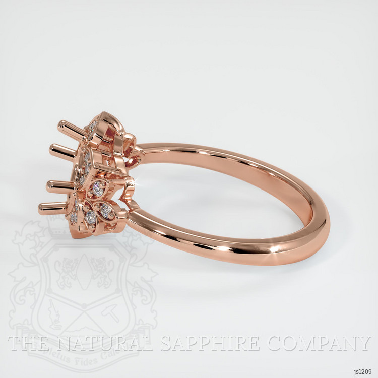 14K Rose Gold Accent Stones Ring Setting