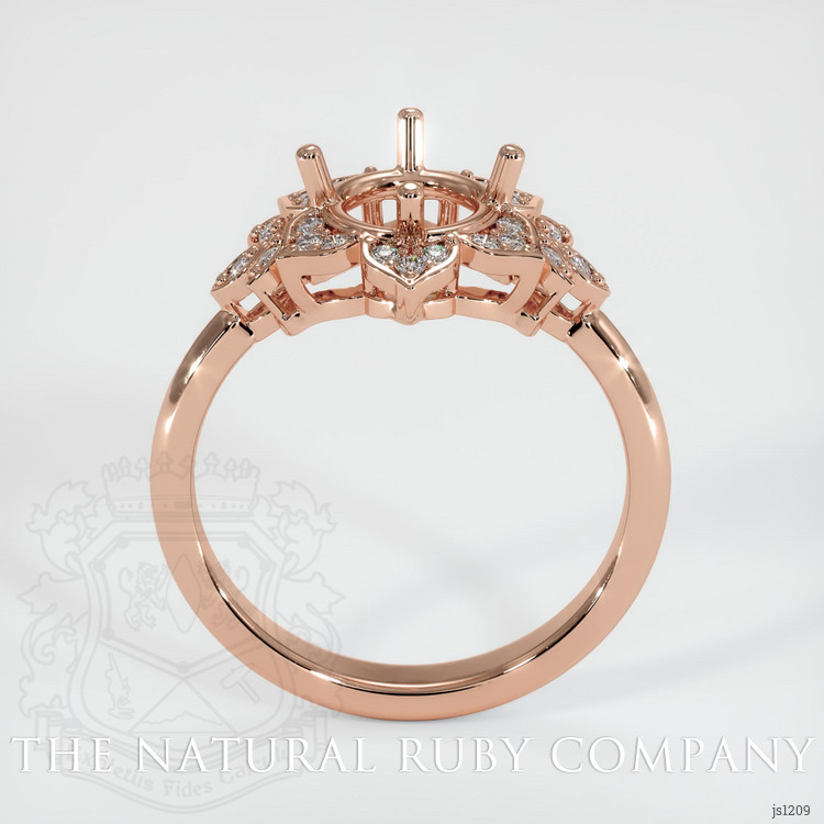 14K Rose Gold Accent Stones Ring Setting