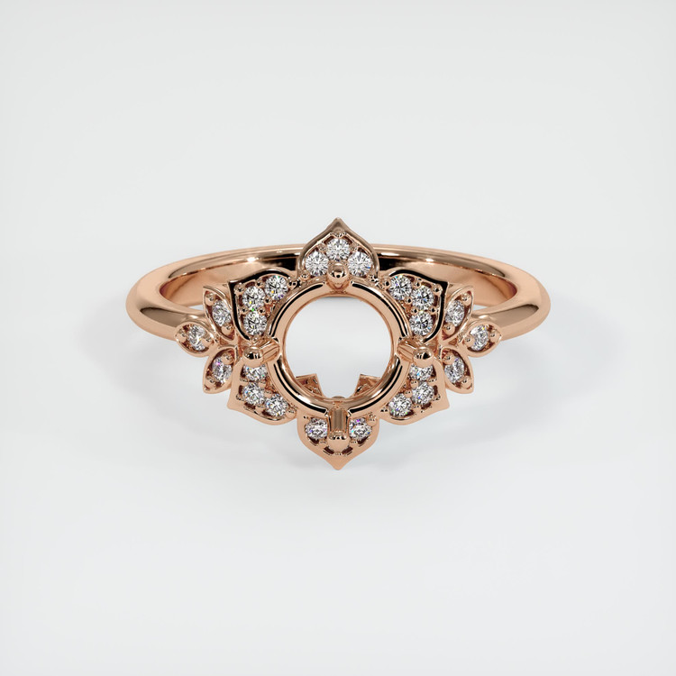 18K Rose Gold Accent Stones Ring Setting