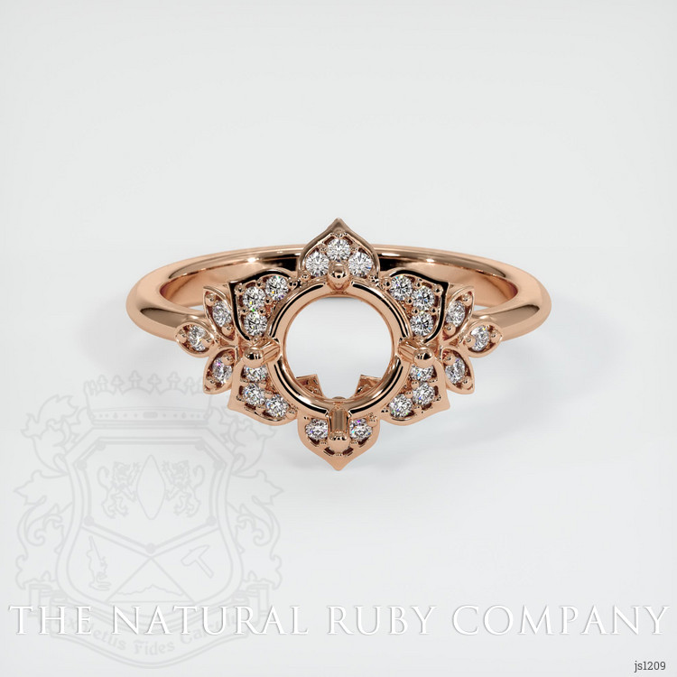 18K Rose Gold Accent Stones Ring Setting