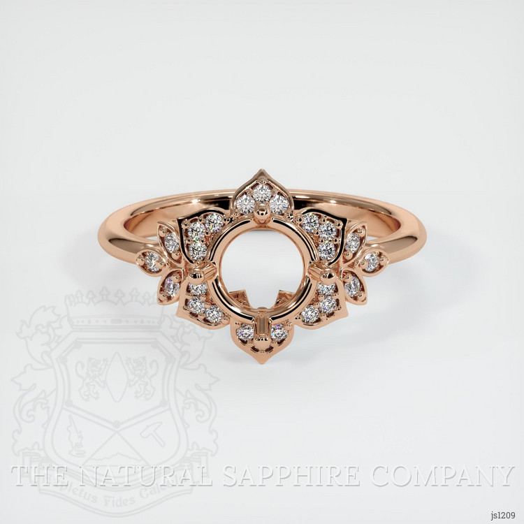 18K Rose Gold Accent Stones Ring Setting