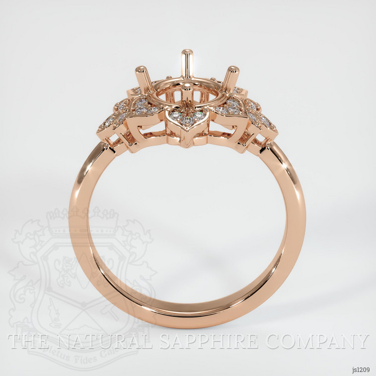 18K Rose Gold Accent Stones Ring Setting