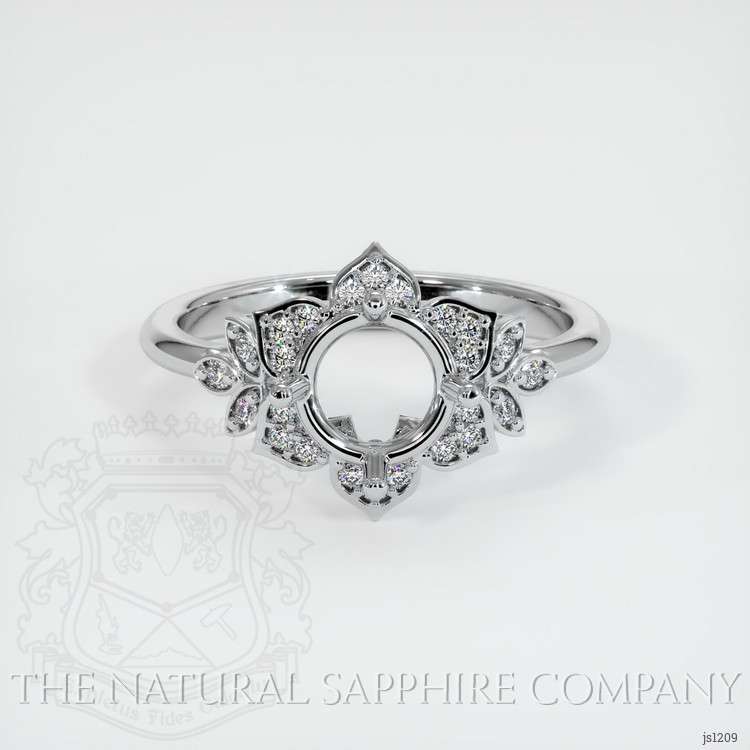 14K White Gold Accent Stones Ring Setting