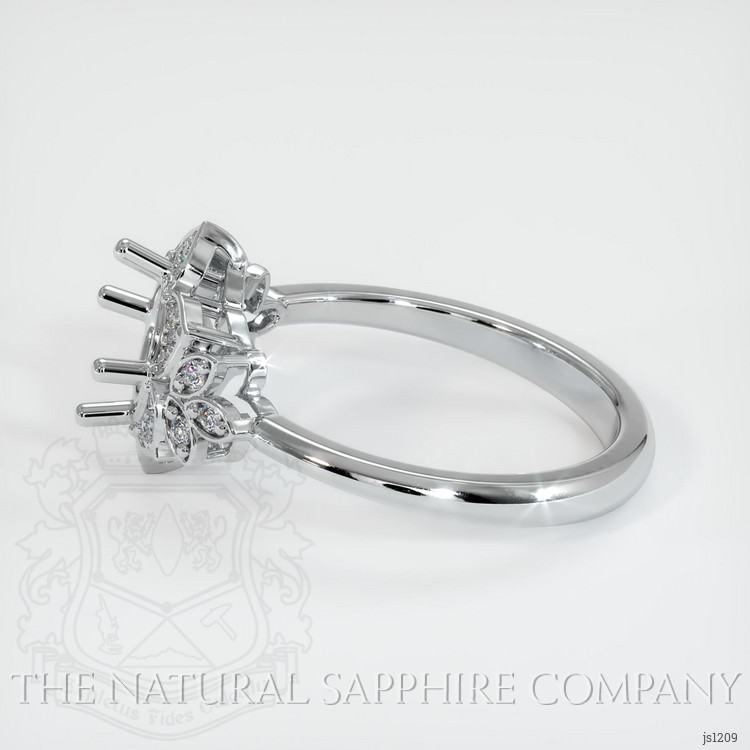 14K White Gold Accent Stones Ring Setting