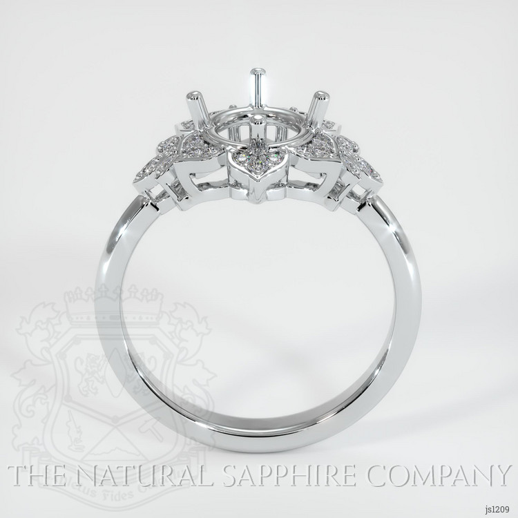 14K White Gold Accent Stones Ring Setting