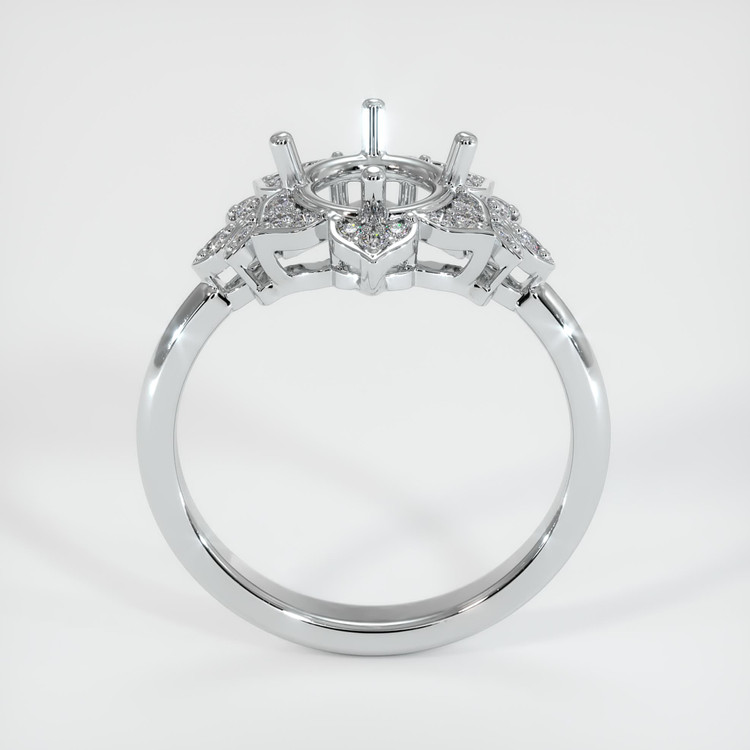 14K White Gold Accent Stones Ring Setting