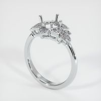 18K White Gold Accent Stones Ring Setting Video