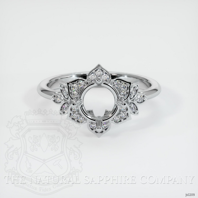 18K White Gold Accent Stones Ring Setting