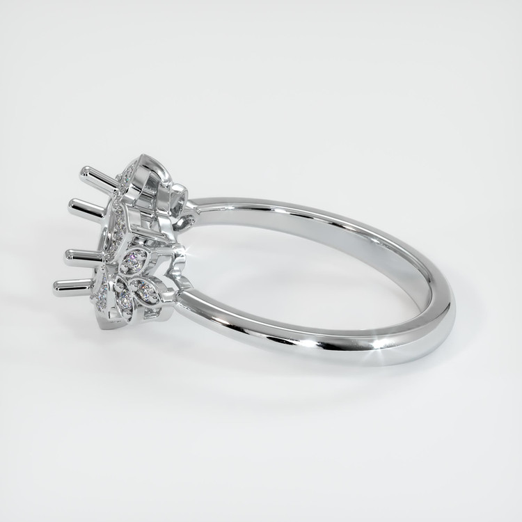 18K White Gold Accent Stones Ring Setting