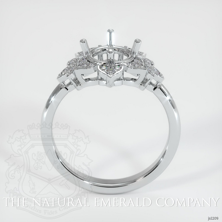 18K White Gold Accent Stones Ring Setting