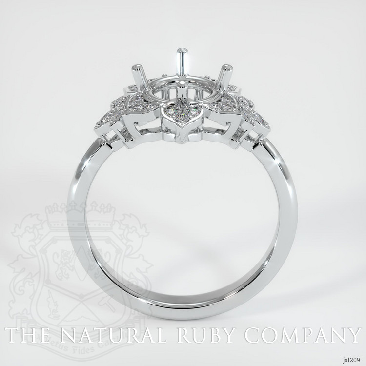 18K White Gold Accent Stones Ring Setting