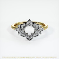 14K White & Yellow Accent Stones Ring Setting Image