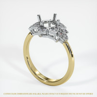 18K White & Yellow Accent Stones Ring Setting Image