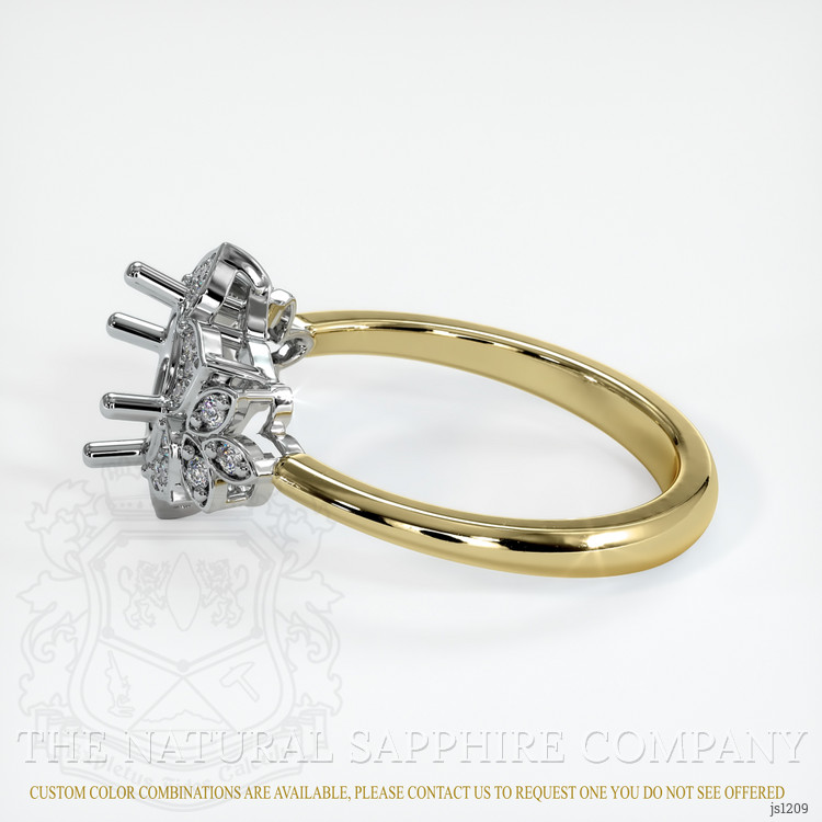 18K White & Yellow Accent Stones Ring Setting