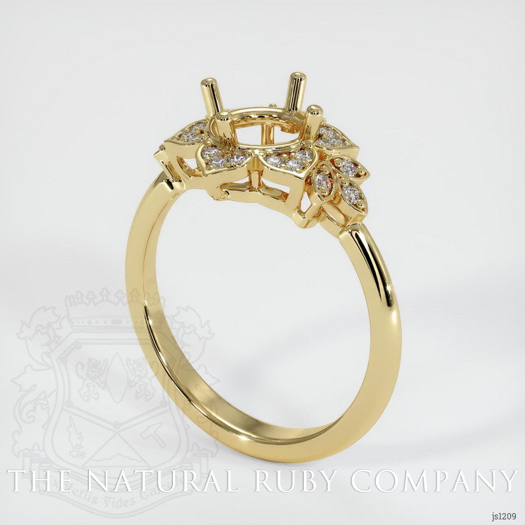18K Yellow Gold Accent Stones Ring Setting