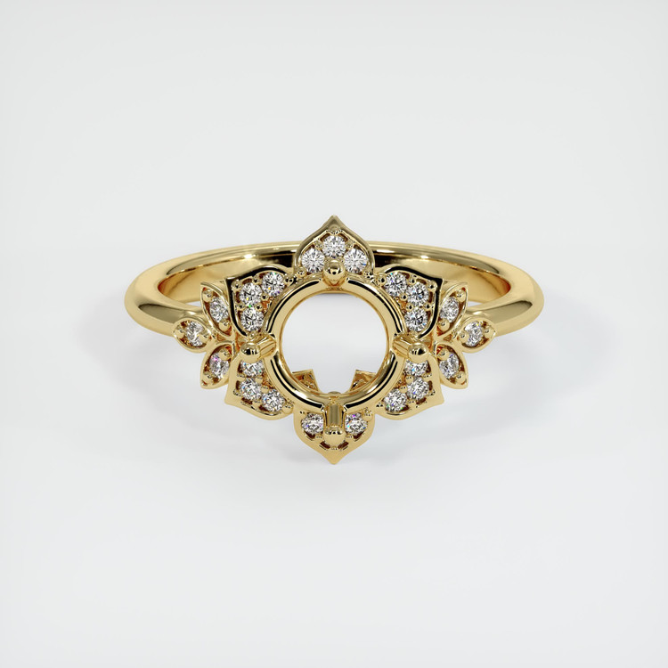 18K Yellow Gold Accent Stones Ring Setting