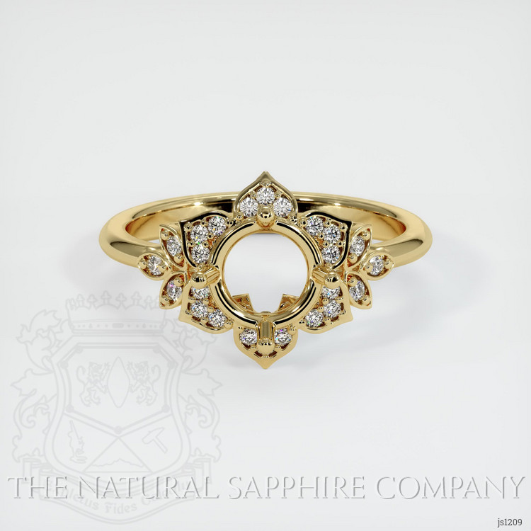 18K Yellow Gold Accent Stones Ring Setting