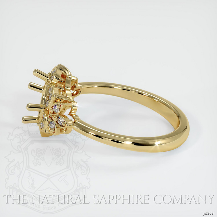 18K Yellow Gold Accent Stones Ring Setting