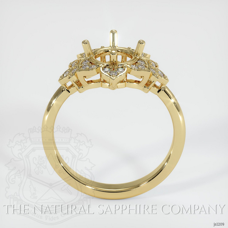 18K Yellow Gold Accent Stones Ring Setting
