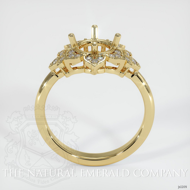 18K Yellow Gold Accent Stones Ring Setting