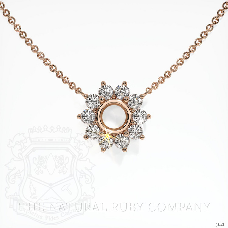 14K Rose Gold Halo Necklace Setting