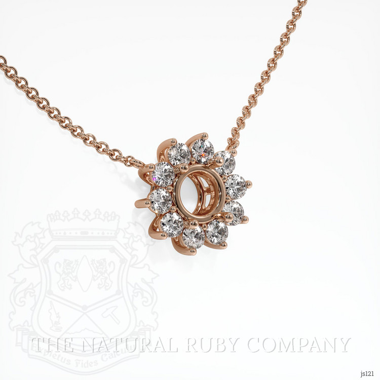 14K Rose Gold Halo Necklace Setting