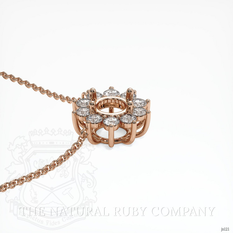 14K Rose Gold Halo Necklace Setting