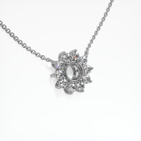 10K White Gold Halo Necklace Setting Image