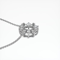 10K White Gold Halo Necklace Setting Image