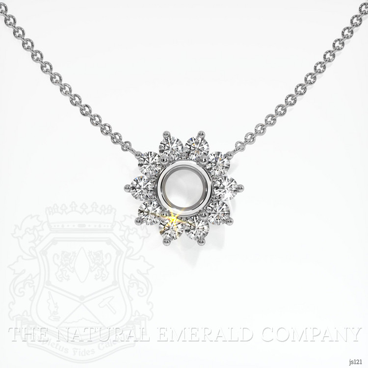 18K White Gold Halo Necklace Setting