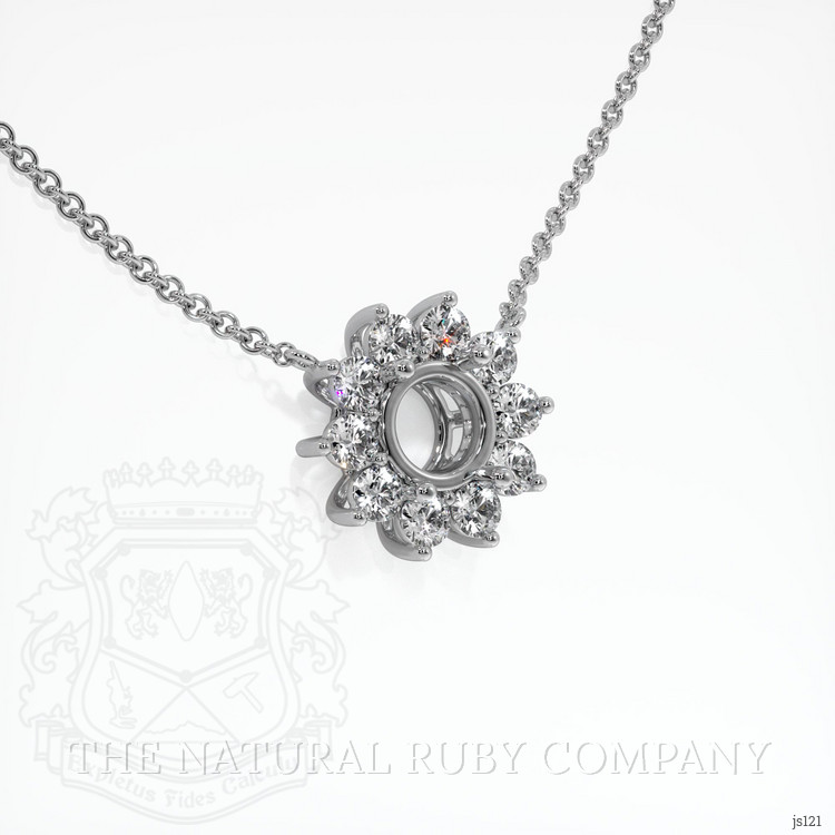 18K White Gold Halo Necklace Setting