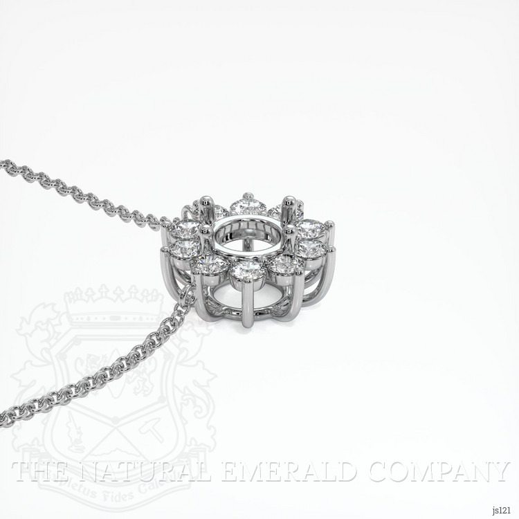 18K White Gold Halo Necklace Setting
