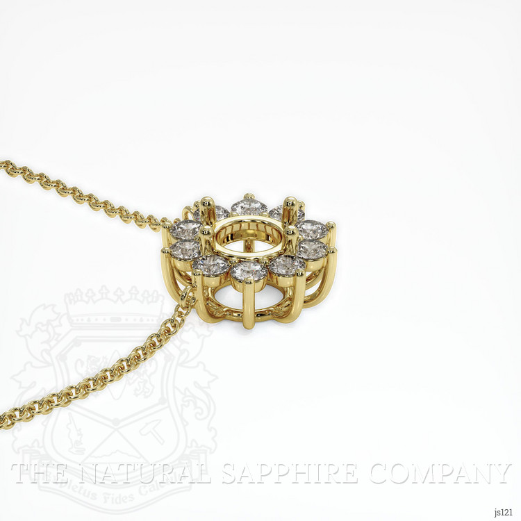 10K Yellow Gold Halo Necklace Setting