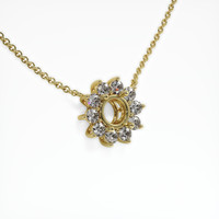 18K Yellow Gold Halo Necklace Setting Image