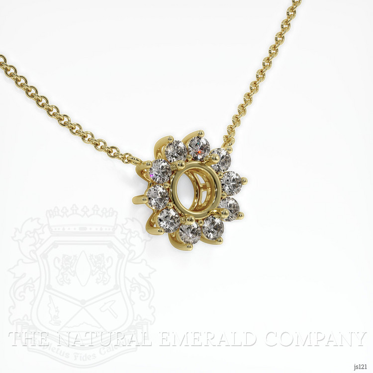 18K Yellow Gold Halo Necklace Setting