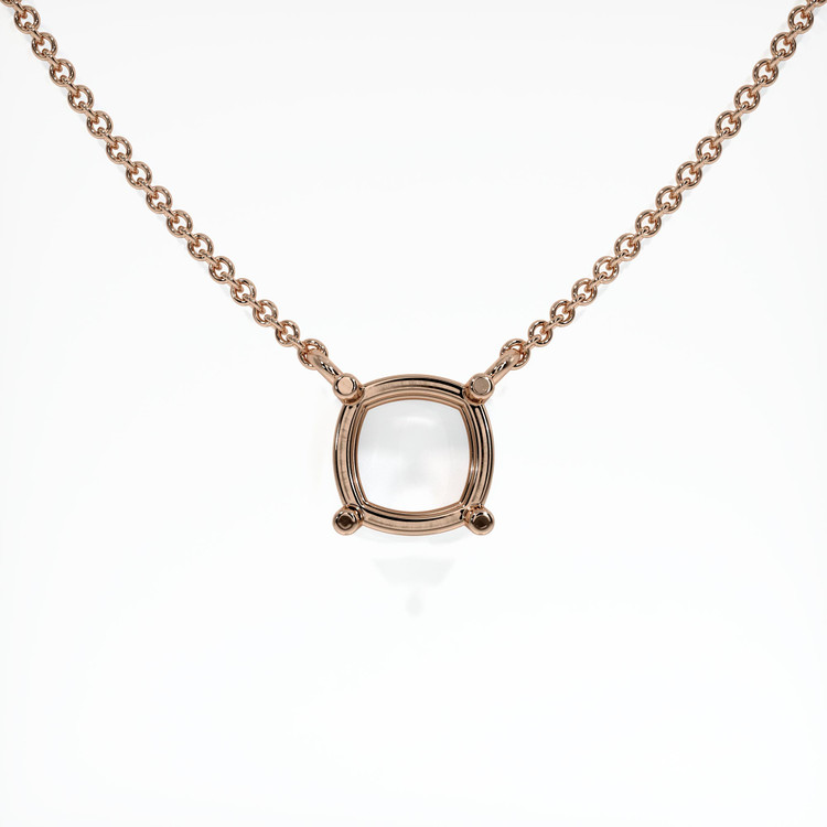 14K Rose Gold Solitaire Necklace Setting